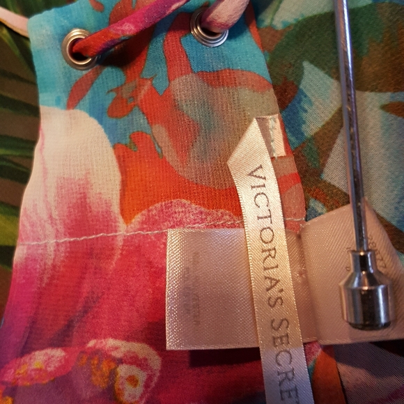 RARE VS Victoria's Secret Tropical Hawaiian Sheer Floral Cover-up Maxi Dress - Picture 5 of 6